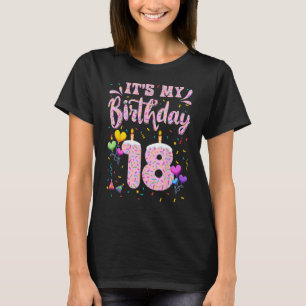 Camiseta Mi Chica de cumpleaños número 18, Doughnut, feliz 