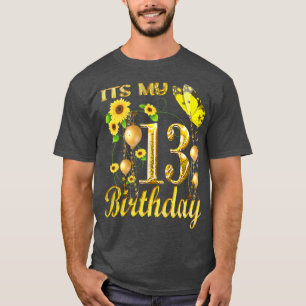 Camiseta Mi Chica Sunflower Bu de 13 años cumple 13 años
