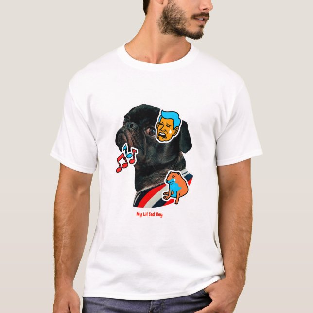 Camiseta Mi chico triste de la vida - Memes de perros trist (Anverso)