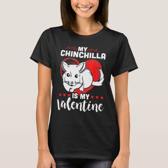Camiseta Mi Chinchilla es mi corazón de San Valentín (Anverso)