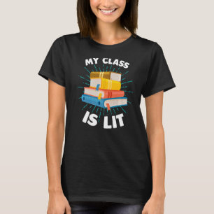 Camiseta Mi clase es profesor de literatura de lectura lisa