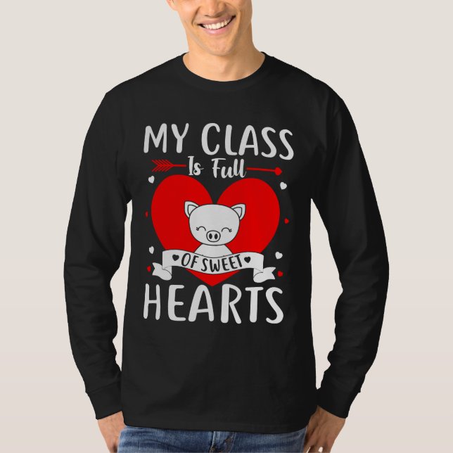 Camiseta Mi Clase Está Llena De Corazones Dulces San Valent (Anverso)
