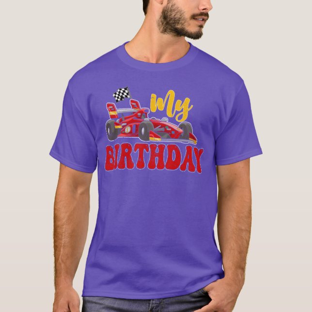 Camiseta Mi Coche de Carreras Retro de Cumpleaños (Anverso)