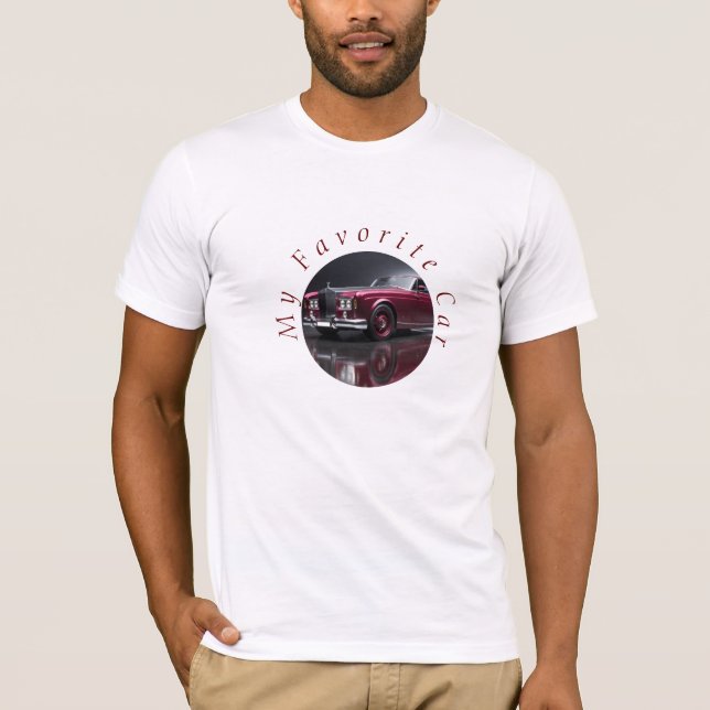 Camiseta Mi coche favorito. Tu foto está en el círculo. (Anverso)