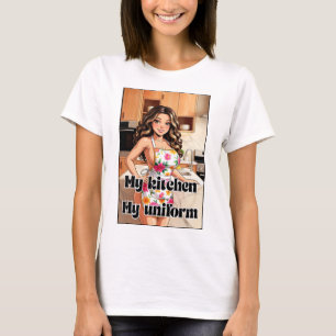 Camiseta Mi cocina mi uniforme divertido diseño para adulto