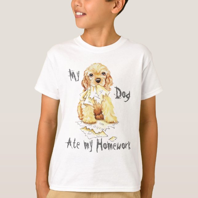 Camiseta Mi Cocker Spaniel comió mi casa (Anverso)