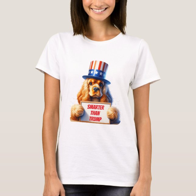 Camiseta Mi Cocker Spaniel Es Más Inteligente Que Trump (Anverso)