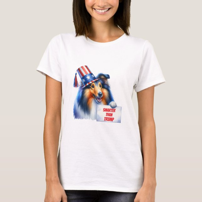 Camiseta Mi Collie Es Más Inteligente Que Trump (Anverso)