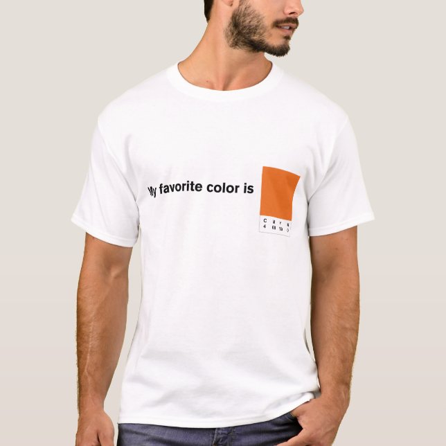 Camiseta Mi color favorito es el Naranja CMYK (Anverso)