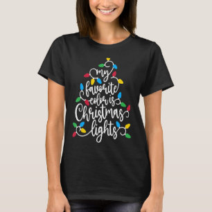 Camiseta Mi color favorito es familia de luces de Navidad C