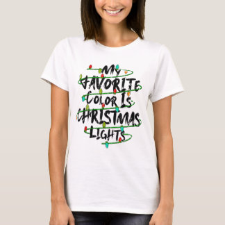 Camiseta Mi Color Favorito Es Navidades Luces Funny Holida