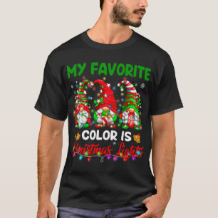Camiseta Mi Color Favorito Son Los Navidades Gnome Ligero M
