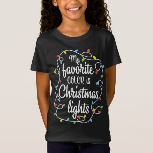 Camiseta Mi color favorito son los Navidades Luces navideña