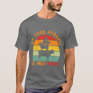 Camiseta Mi comida en la Pirámide come carne repite gracios