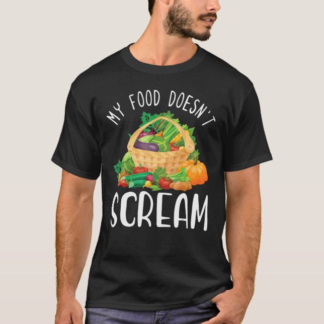 Camiseta Mi comida no grita verduras vegetarianas (Anverso)