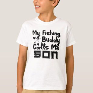 Camiseta Mi Compañero de Pesca Me Llama Hijo Chicos Diverti