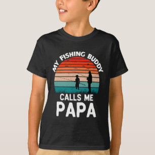 Camiseta Mi compañero de pesca me llama Papá Retro Vintage 