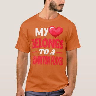 Camiseta Mi corazón a un jugador de Badminton