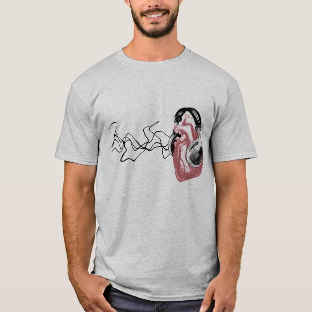Camiseta Mi corazón ama música (Anverso)