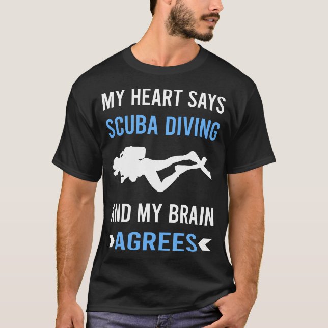 Camiseta Mi corazón buzo de buceo (Anverso)