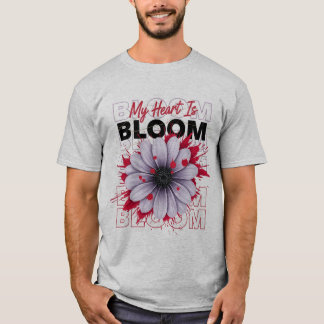 Camiseta Mi corazón es florecer gráfico floral atrevido mar