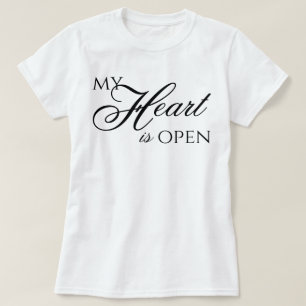 Camiseta "Mi corazón está abierto" guión estético de afirma