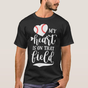 Camiseta Mi Corazón Está Con Esa Madre Jugadora De Béisbol 