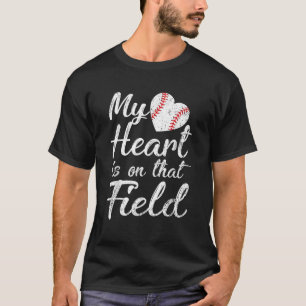 Camiseta Mi corazón está con esa mamá de béisbol