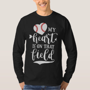Camiseta Mi corazón está con esa mamá del béisbol