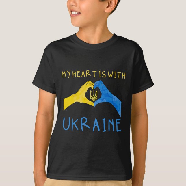 Camiseta Mi corazón está con Ucrania1 (Anverso)
