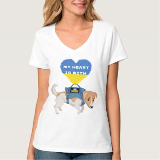 Camiseta Mi corazón está con Ucrania, perro del orgullo de