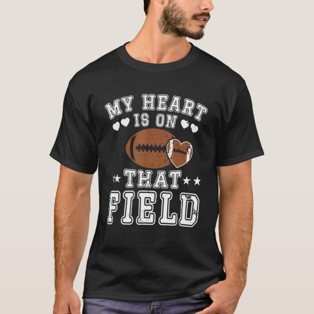 Camiseta Mi Corazón Está En El Campo Funny Rugby Fan Player (Anverso)