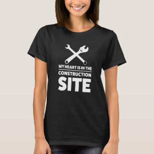 Camiseta Mi Corazón Está En El Constructor Del Sitio
