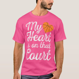 Camiseta Mi corazón está en esa cancha Mamá de baloncesto f