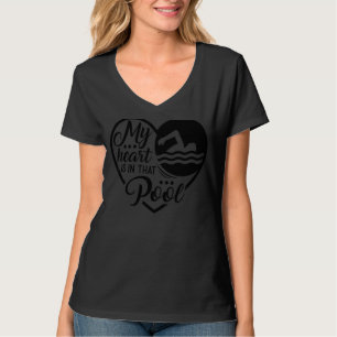 Camiseta Mi Corazón Está En Esa Piscina Amor De Nadar