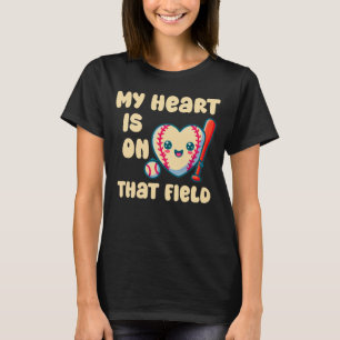 Camiseta Mi Corazón Está En Ese Béisbol De Campo