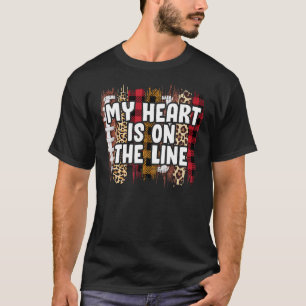 Camiseta Mi Corazón Está En La Línea Ofensiva Del Fútbol Li