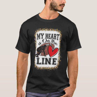Camiseta Mi Corazón Está En La Línea Ofensiva Del Fútbol Li