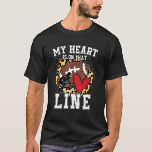 Camiseta Mi Corazón Está En La Línea Ofensiva Del Fútbol Li