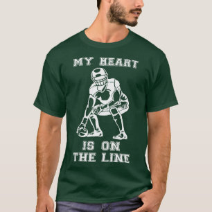 Camiseta Mi Corazón Está En La Línea Ofensiva Lineman II