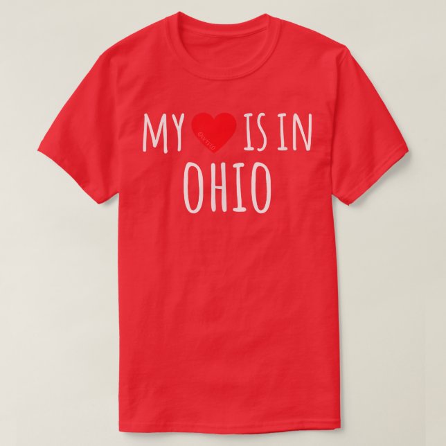 Camiseta MI CORAZÓN ESTÁ EN OHIO, Estado Norteamericano. (Diseño del anverso)