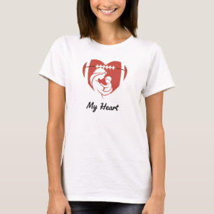 Camiseta Mi corazón fútbol con puntadas Vector amoroso