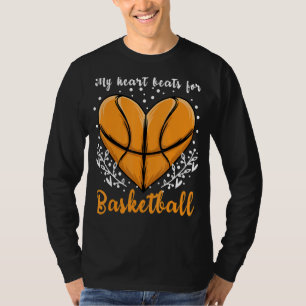 Camiseta Mi Corazón Gana Para Los Deportistas De Básquetbol