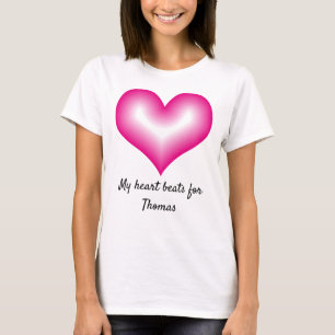 Camiseta Mi Corazón Golpea Por Nombre Personalizado Sonrien