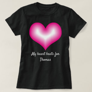 Camiseta Mi Corazón Golpea Por Sonreír Nombre Personalizado