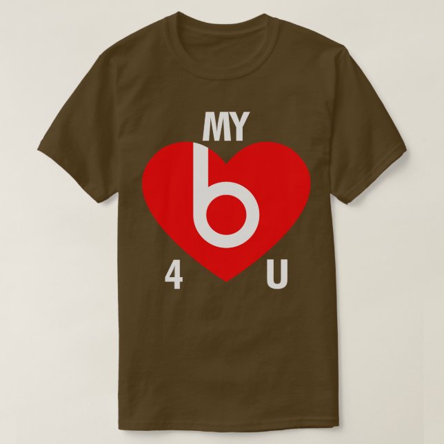 Camiseta Mi Corazón Golpea Por Ti Graciosa Línea De Recogid (Diseño del anverso)