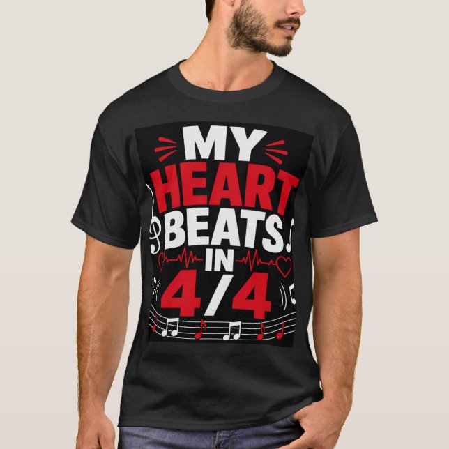 Camiseta Mi corazón late al ritmo de 4/4 (Anverso)