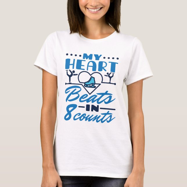 Camiseta Mi corazón late en 8 contadores de patinaje artíst (Anverso)