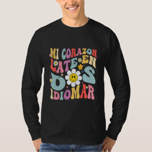 Camiseta Mi Corazón late en dos idiomas Profesor bilingüe D