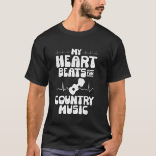 Camiseta Mi corazón late por música country vaquero occiden